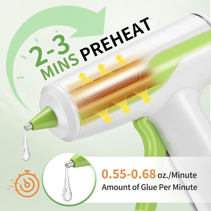 WorkBless 30PCS 0.28'' Hot Glue Gun and Sticks Set, Cordless Hot Glue Gun with 2Ah Rechargeable Battery, Smart Power-Off, Hot Glue Gun with Case,10PCS Wood Craft Sticks for Arts &Crafts, DIY - Image 3
